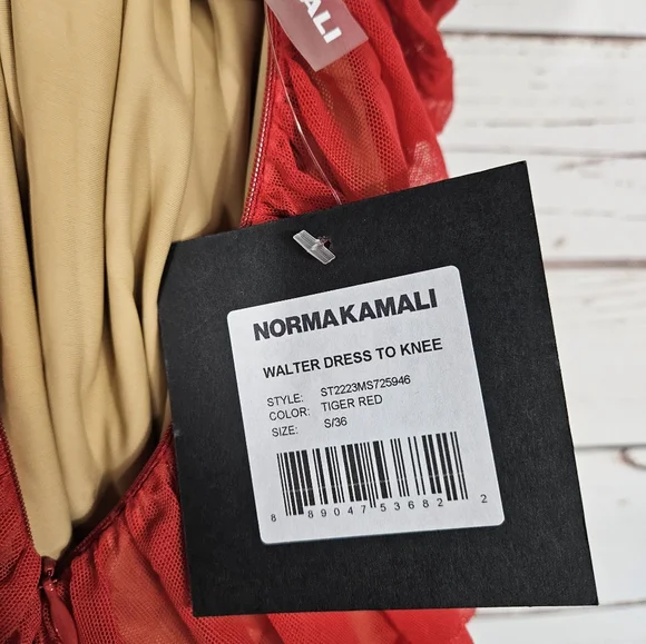 NWT Norma KamaliWalter Red Ruched Strapless Dress